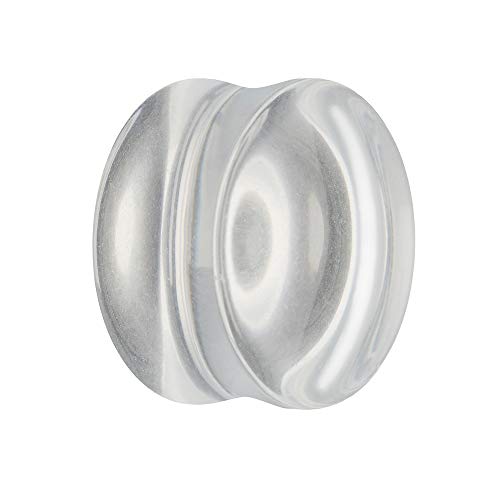 Treuheld® | 10mm Glas Ohr Plug/Flesh Tunnel | Klar | Double Flared | Ohne Gewinde | Damen und Herren | durchsichtig/transparent von Treuheld