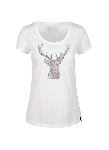 Trigema Damen Hirsch T-Shirt , Weiß (weiss 001), XXL von Trigema