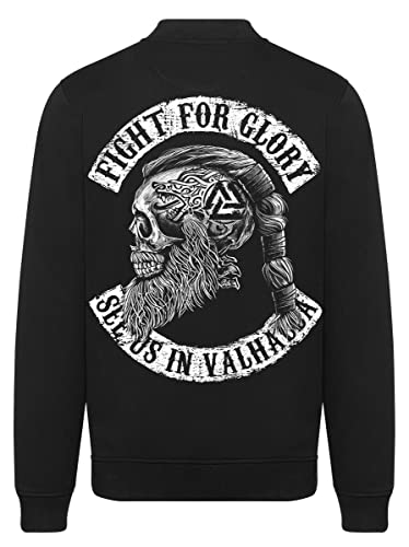 Trillest Gear See You in Valhalla Vikings Sweatshirt Zip-Jacke Reißverschluss Sweatjacke ohne Kapuze Fight (XL) von Trillest Gear