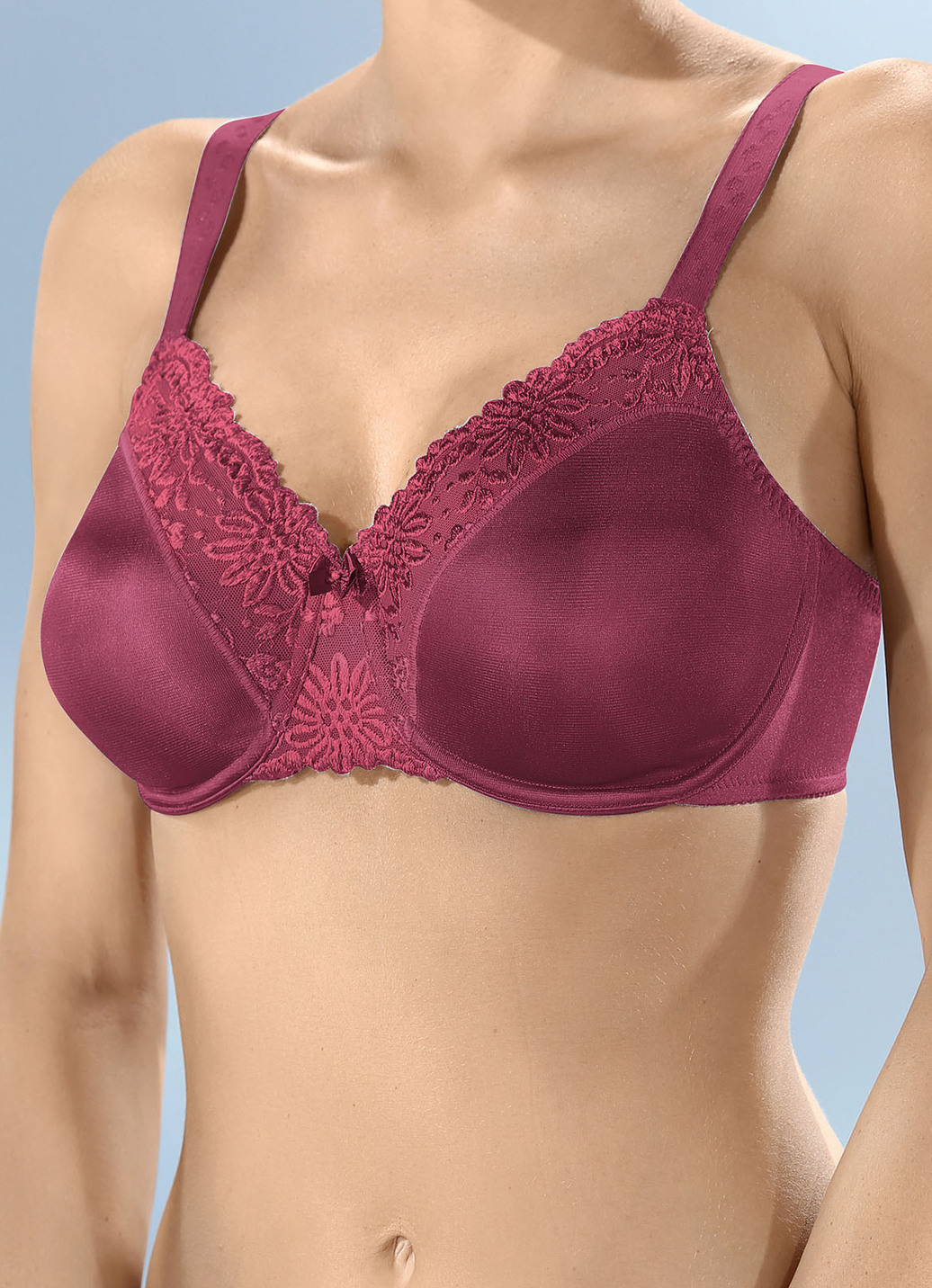 Triumph-Ladyform Soft-Minimizer-Bügel-BH, Cup E, Burgund, Größe 75 von Triumph