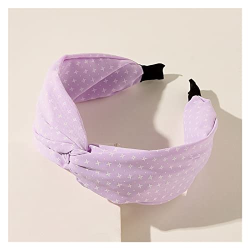 Dicke Stirnbänder for Frauen, Kreuz-Stirnband, breites Bond-Stoff-Stirnband, Haarschmuck for Damen und Mädchen (Color : Mauve, Size : One Size) von Trjgtas