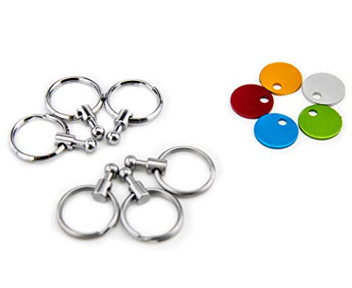 Troika Patent Colour – KYR61/MC – Keyring – incl. carabiner – 5 exchangeable rings – coloured chips – metal/brass– matt – multicoloured – Troika original von TROIKA