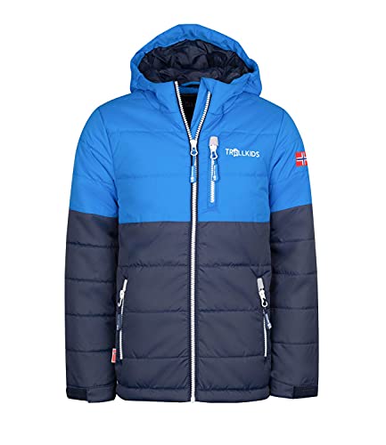 Trollkids Kinder Skijacke/Winterjacke Hemsedal, Marineblau/Weiß, Größe 140 von Trollkids