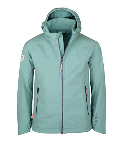 Trollkids Mädchen Softshelljacke Kvalvika, Gletschergrün/Marineblau, Größe 98 von Trollkids