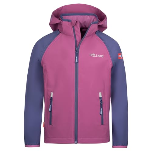 Trollkids Rondane Softshell Jacke Zip Off XT, Malvenpink/Violettblau, Größe 110 von Trollkids