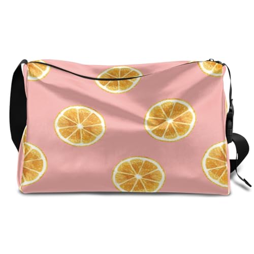 Lemon Fruit Leder Duffle Bag für Mann Frau Jungen Mädchen Lemon Orange Wochenende Übernachtung Sport Gym Bag Reisetasche Single Shoulder Crossbody Handtasche, farbe, 18.5L, Taschen-Organizer von TropicalLife