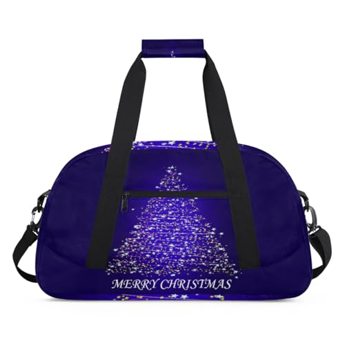 Merry Christmas Sporttasche für Damen und Herren, Weihnachtsbaum, 24 l, Wochenend-Übernachtungstasche, Tragetasche, Reisetasche, Turnbeutel für Kinder, Mädchen, Jungen, farbe, (24L) UK, von TropicalLife