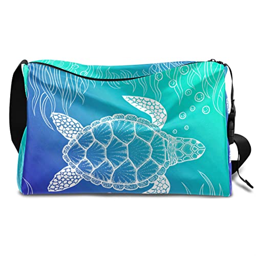 Sea Turtle Animals Gym Bag Marine Turtle Leder Duffle Bag für Mann Frau Jungen Mädchen Wochenende Sport Übernachtungstasche Reisetasche Einzelschulter Crossbody Handtasche, mehrfarbig, Einheitsgröße, Taschen-Organizer von TropicalLife