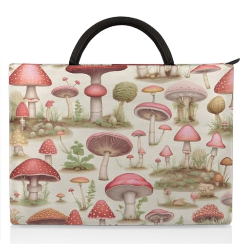 TropicalLife Laptop-Hülle für 13-14 Zoll (33-35,6 cm), Aktentasche, Kuriertasche, Tragetasche für Damen, Herren, Kinder, Jungen, Mädchen, Pilzpflanzen, Blumen, mehrfarbig, 13-14+ In von TropicalLife