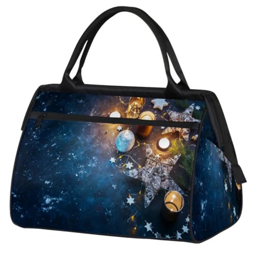 Weihnachts-Reisetasche für Damen und Herren, 24 l, Weihnachtsdruck, Wochenendtasche, Sporttasche, Fitnessstudio, Reisen, Übernachtung, Wochenendtasche, farbe, (24L) UK, Taschen-Organizer von TropicalLife