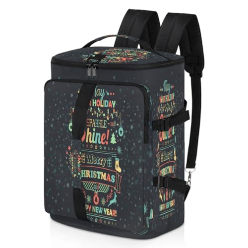 Weihnachts-Sport-Rucksack für Männer und Frauen, Happy Christmas, Wochenendtasche mit Schuhfach, Tragetasche, Übernachtungstasche, 47,5 l, für Sport, Fitnessstudio, Reisen, farbe, 47.5L, von TropicalLife