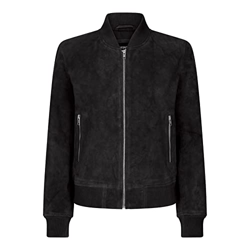 TruClothing.com Damen echtes Wildleder Bomberjacke Leder lässig Varsity Vintage lässig - schwarz XL TruClothing.com Damen echtes Wildleder Bomberjacke Leder lässig Varsity Vintage lässig - schwarz XL von TruClothing.com