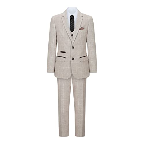 TruClothing.com Jungenanzug 3-Teiler Karo Tweed Beige Braun Hochzeit Vintage Retro Klassiker - beige 10 Jahre TruClothing.com Jungenanzug 3-Teiler Karo Tweed Beige Braun Hochzeit Vintage Retro Klassiker - beige 10 Jahre von TruClothing.com