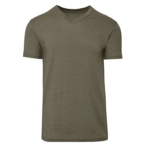 True Classic Herren-T-Shirt mit V-Ausschnitt, hochwertige, passgenaue weiche Herren-T-Shirts, Militärgrün (Heather Military Green), Mittel von True Classic