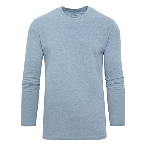 True Classic Langärmeliges Crew-Shirt für Herren. Hochwertiges, tailliertes Herren-Shirt mit Rundhalsausschnitt für Herren., Heather Indigo, XX-Large von True Classic