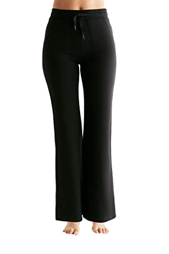 True North Damen Sweatpants Fleece Bio-Baumwolle Modal Yogahose Hose Innenseite Fleece 1353-(Schwarz, L) von True North