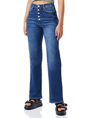 True Religion Damen Bootcut Visible Jeans, Blau, 26W EU von True Religion