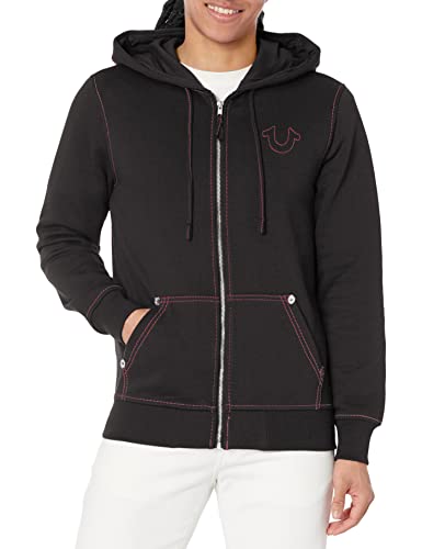 True Religion Herren Big T Zip Up Hoodie Kapuzenpullover, Tiefschwarz/Feuerrot, Large True Religion Herren Big T Zip Up Hoodie Kapuzenpullover, Tiefschwarz/Feuerrot, Large von True Religion