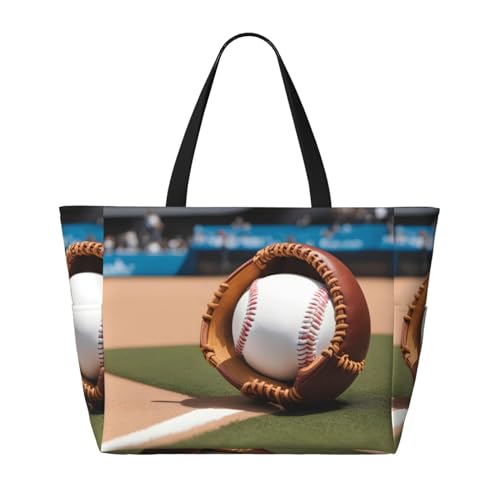 Sportball-/Baseball-/Strand-Reisetasche, faltbar, geräumig, große Kapazität, Strandtasche mit Reißverschluss, Schwarz, Einheitsgröße von Trukd