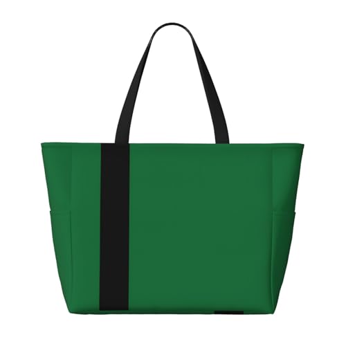 Strand-Reisetasche mit Flagge des Sultanats von Delhi, faltbar, geräumig, große Kapazität, Strandtasche mit Reißverschluss, Schwarz, Einheitsgröße von Trukd