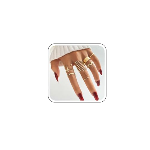 TseenYi Boho Knöchelringe Fingerringe Gold Midi Finger Stapelbar Ring Vintage Fingergelenk Ringe Kreuz Ringe Twist Knöchel Ringe Offen Stapelbar Ring Schmuck Für Frauen Und Mädchen von TseenYi