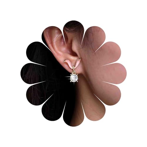 TseenYi Hasenohrringe Aus Kristall Niedliche Hasenohrstecker Winzige Hasenohrringe Aus Emaille Hasenohrringe Minimalistische Hasenohrringe Schmuck Für Frauen Und Mädchen von TseenYi