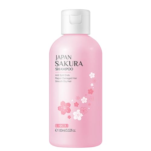 Sakura Haarwachstumsshampoo | 100 ml voluminöses, feuchtigkeitsspendendes Shampoo für trockenes Haar | Shampoo zur Vorbeugung von Haarausfall für Männer und Frauen, Haarpflege für krauses, Tsuchiya von Tsuchiya