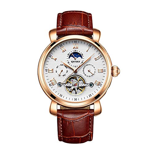 Tubayia Lederuhr Uhren Armbanduhren Für Damen Herren Automatische Mechanische Armbanduhr von Tubayia