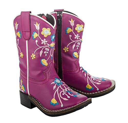 TuffRider Cowgirl-Westerstiefel für Kinder, Blumenmuster, Pink, 11 Big Kid von TuffRider