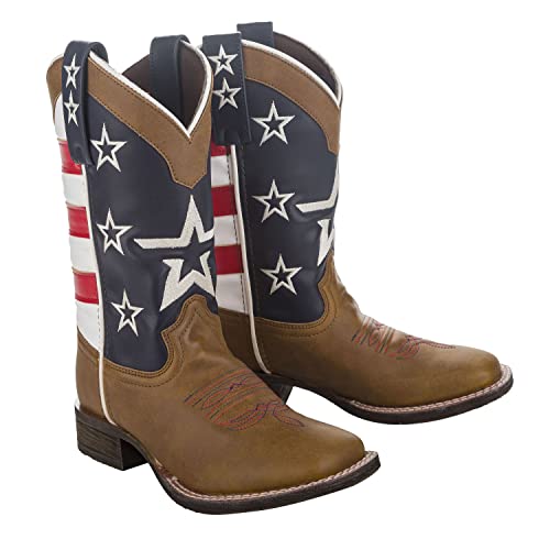 TuffRider Kinder American Cowboy Western Boot, Braun, 3 von TuffRider