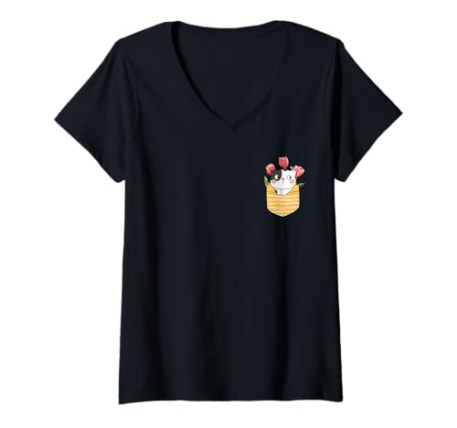 Damen Katzenliebhaber TULPEN Kittens Tulpe Gärtner Tulpen T-Shirt mit V-Ausschnitt Damen Katzenliebhaber TULPEN Kittens Tulpe Gärtner Tulpen T-Shirt mit V-Ausschnitt von Tulpen Geschenk Tulpe Shirt Gärtner Tulpe Frühling