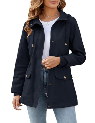 Tuopuda Damen Jacke Frühling Frühlingsjacke Sommerjacke Herbstjacke Hoodie Jacke Reißverschluss Kapuzenjacke Sommermantel Kurzmantel mit Taschen Geschenk für Frauen, Marine, M Tuopuda Damen Jacke Frühling Frühlingsjacke Sommerjacke Herbstjacke Hoodie Jacke Reißverschluss Kapuzenjacke Sommermantel Kurzmantel mit Taschen Geschenk für Frauen, Marine, M von Tuopuda