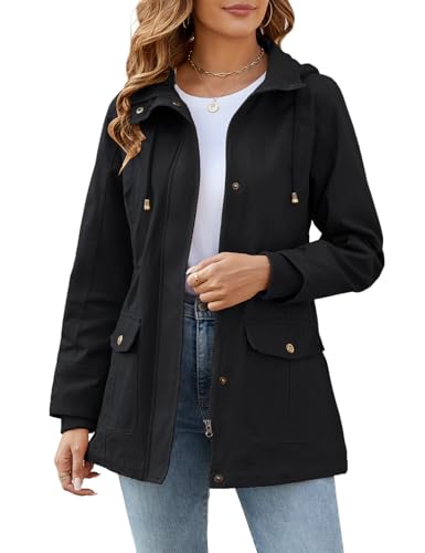 Tuopuda Damen Jacke Frühling Frühlingsjacke Sommerjacke Herbstjacke Hoodie Jacke Reißverschluss Kapuzenjacke Sommermantel Kurzmantel mit Taschen Geschenk für Frauen, Schwarz, XL Tuopuda Damen Jacke Frühling Frühlingsjacke Sommerjacke Herbstjacke Hoodie Jacke Reißverschluss Kapuzenjacke Sommermantel Kurzmantel mit Taschen Geschenk für Frauen, Schwarz, XL von Tuopuda
