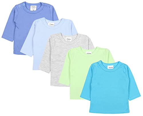 TupTam Baby Jungen Langarmshirt Gestreift 5er Set, Farbe: Mehrfarbig 3, Größe: 68 von TupTam