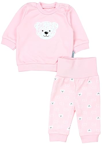 TupTam Baby Mädchen Outfit Langarmshirt mit Print Spruch Babyhose Babykleidung 2teilig, Farbe: Bärchen Rosa Weiß Apricot, Größe: 56 von TupTam