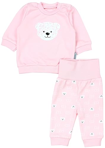 TupTam Baby Mädchen Outfit Langarmshirt mit Print Spruch Babyhose Babykleidung 2teilig, Farbe: Bärchen Rosa Weiß Apricot, Größe: 74 von TupTam