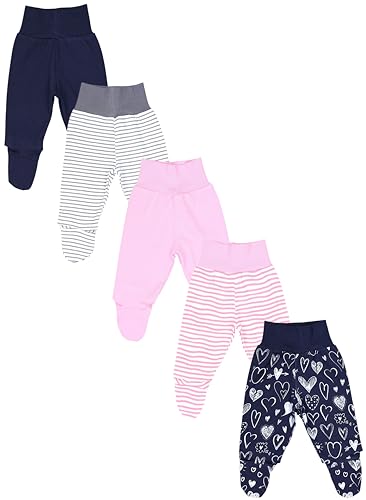 TupTam Baby Strampelhose Jungen Mädchen Hose mit Fuß 5er Pack, Farbe: Pink Streifen Blau Herzen Grau, Größe: 86 TupTam Baby Strampelhose Jungen Mädchen Hose mit Fuß 5er Pack, Farbe: Pink Streifen Blau Herzen Grau, Größe: 86 von TupTam
