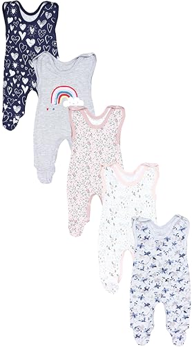 TupTam Baby Unisex Strampler mit Aufdruck Spruch 5er Pack, Farbe: Blumen Regenbogen Herzen, Größe: 74 TupTam Baby Unisex Strampler mit Aufdruck Spruch 5er Pack, Farbe: Blumen Regenbogen Herzen, Größe: 74 von TupTam