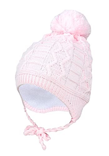 TupTam Baby Winter Mütze Strickmütze zum Binden, Farbe: Hellrosa, Hat Size: 36-38 von TupTam