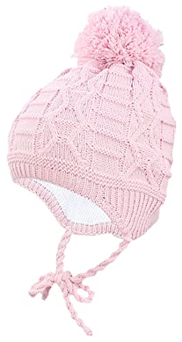 TupTam Baby Winter Mütze Strickmütze zum Binden, Farbe: Puderrosa, Hat Size: 36-38 von TupTam