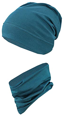 TupTam Jungen Beanie Mütze und Schlauchschal 2er Set, Farbe: Petrolgrün, Hat Size: 48 von TupTam