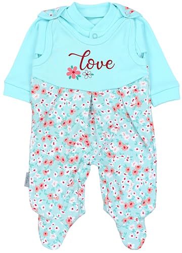 TupTam Unisex Baby Strampler Set Spruch Mamas & Papas Schatz, Farbe: Gänseblümchen Rosa Weiß Grün, Größe: 50 von TupTam