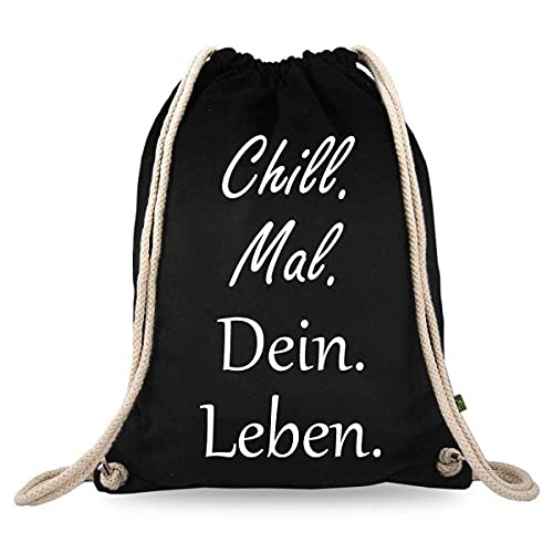 Turnbeutelliebe® Turnbeutel mit Spruch - Lustig - Neu - Frauen - Männer - Kinder - Baumwolle schwarz - Sportbeutel - Rucksack - Stoffbeutel - ca. 12 Liter - 37 x 46 cm von Turnbeutelliebe