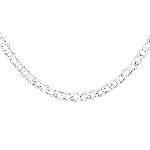 Tuscany Silver Damen Sterling Silber Flach Curb Halskette 5.1mm 51cm/20'' von Tuscany Silver