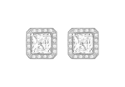 Tuscany Silver Damen rhodiniert Kubik Zirkonia 7mm x 7mm quadratisch Stud Ohrringe 8.58.7369 von Tuscany Silver