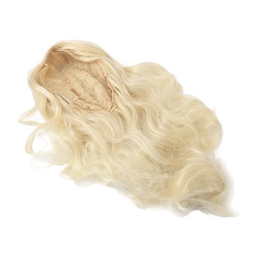 Frauen Langes Lockiges Haar, Mittlerer Teil Weiche Lange Gewellte Perücke Blond Flauschig für Halloween von Tuwei