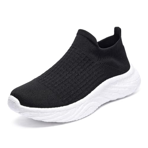 Twinice Bootsschuhe Herren Lässiger Bequemer Slip-On Sneaker Herren Für Leichte Wanderschuhe Flache Bootsschuhe modischer Outdoor-Sneaker Schwarz 37EU von Twinice