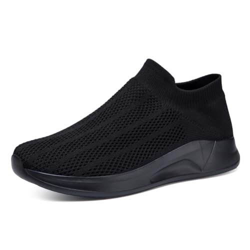 Twinice Bootsschuhe Herren Lässiger Bequemer Slip-On Sneaker Herren Für Leichte Wanderschuhe Flache Bootsschuhe modischer Outdoor-Sneaker Schwarz 40EU von Twinice