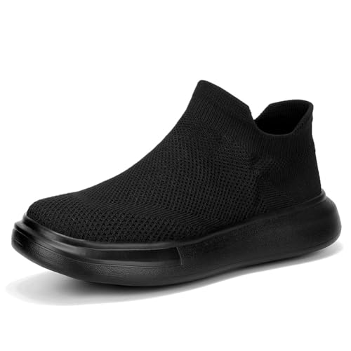 Twinice Bootsschuhe Herren Lässiger Bequemer Slip-On Sneaker Herren Für Leichte Wanderschuhe Flache Bootsschuhe modischer Outdoor-Sneaker Schwarz 44EU von Twinice