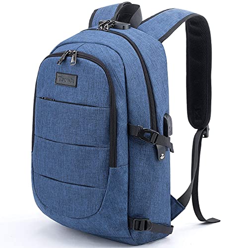 Tzowla Laptop Rucksack Herren Wasserbeständig Anti-Diebstahl Schule Uni Rucksack mit USB-Lade-Anschluss und Schloss 14/15,6-Zoll-Laptop-Tasche für Freizeit Arbeit Reisen Backpack von Tzowla